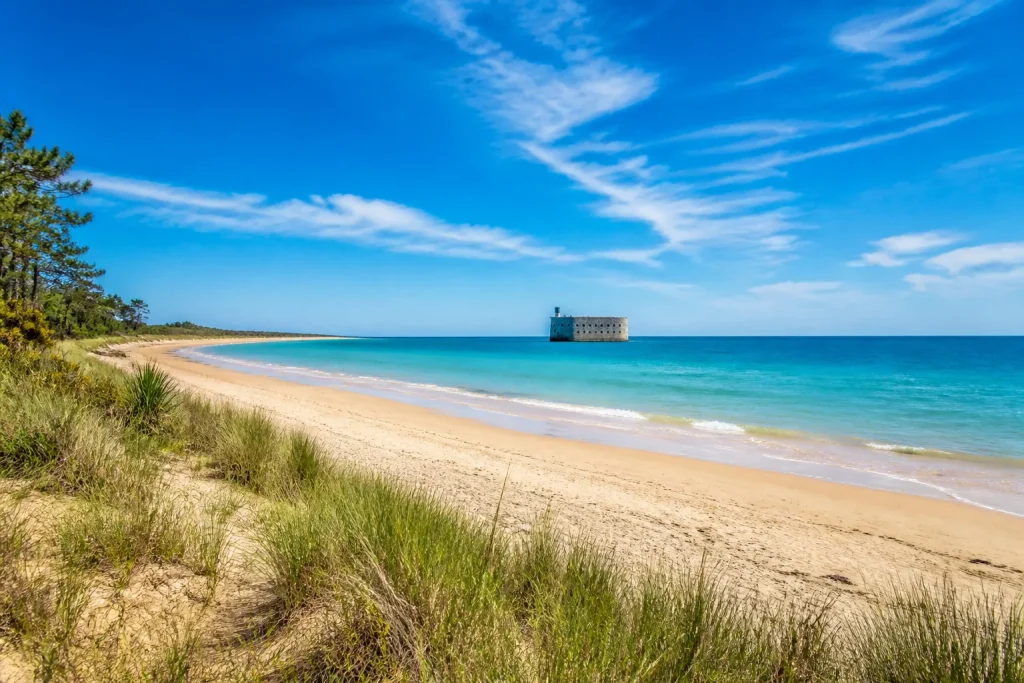 Plages des Saumonards : sable fin, Fort Boyard et nature