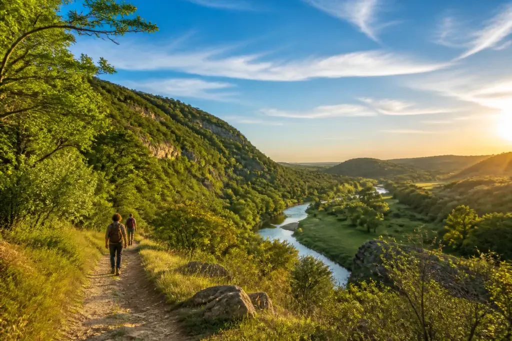Sentier pittoresque en vallee fin dapres midi