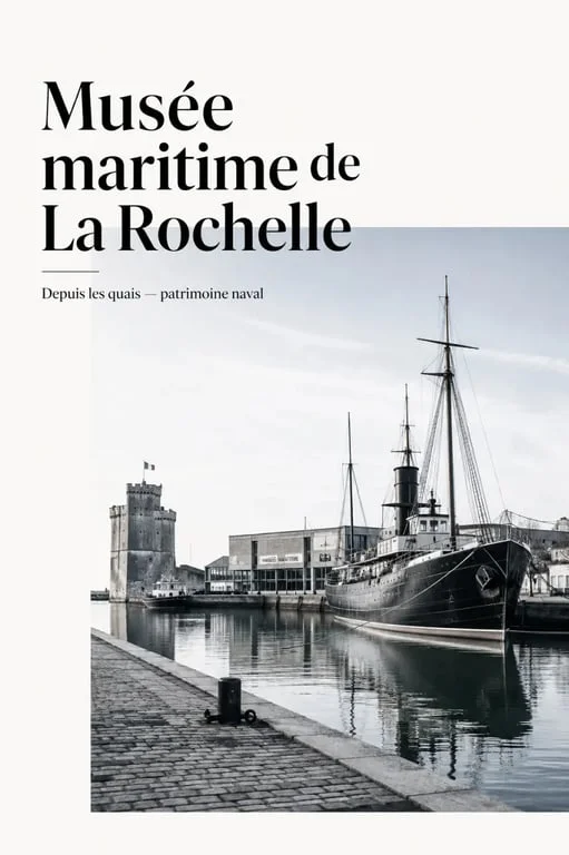 Musée maritime de la rochelle vu depuis les quais avec les navires amarrés